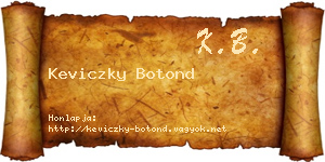 Keviczky Botond névjegykártya